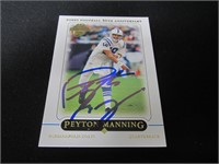 Peyton Manning signed football card COA