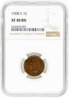 Coin 1908-S Indian Head Cent-NGC-XF40BN
