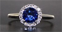10kt Gold 1.15 ct Round Sapphire & Diamond Ring
