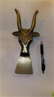 Vintage Solid Brass BULL Head Boot Jack Pull Shoe