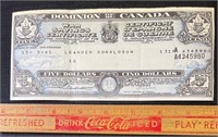 1941 DOMINION OF CANADA $5 WAR BOND