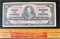 1937 BANK OF CANADA 10 DOLLAR BANK NOTE
