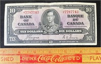 1937 BANK OF CANADA 10 DOLLAR BANK NOTE