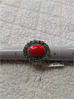 Red Coral Ring Size 8