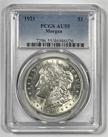 1921 Morgan Silver $1 PCGS AU55