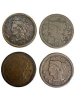 1840, 1846, 1849 1851 US Large Cent Copper Pennies