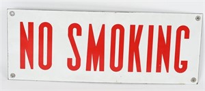 NO SMOKING SINGLE SIDED PORCELAIN SIGN