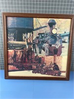 RAILROAD FRAMED POSTER VINTAGE