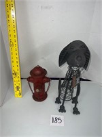 METAL DOG / FIRE HYDRANT ART DECOR LOT