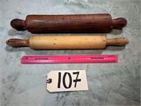 2 Wood Rolling Pins