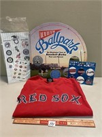 MLB RED SOX T-SHIRT WITH TIN BUTTONS AND MORE