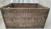 Vintage old Milwaukee beer wood advertising box