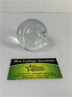 Glass Baseball Paper Weight Marked RL