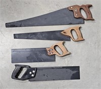 4pc Vintage Black Blade Handsaws