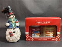 Yankee Candle Set, Snowman Chimney Sweep