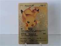 Pokemon Card Rare Gold Pikachu V