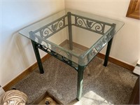 Pair of beveled glass lamp tables