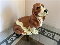 Plaster 13 inch basset hound dog statue