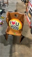 Wooden kids chair with pillow