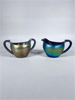 Imperial Glass Iridescent Sugar and Creamer