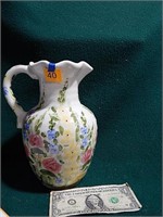 10" T English Garden Pitcher/ Vase