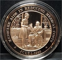 Franklin Mint 45mm Bronze US History Medal 1966