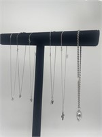 6 Necklaces - Assorted Chains & Charms - 925,