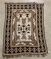 African Hand Woven Tribal Rug, 6' 8"W x 9' 5"L