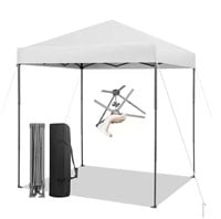 Gymax Patio 6,6 ft. x 6,6 ft. White Pop-up Canopy