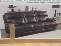 Simon Li - Leather Power Reclining Sofa (In Box)