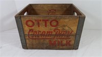 Vintage Wooden "OTTO Cream Thru Milk" Box