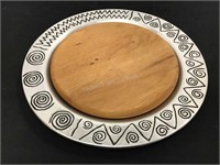Wilton Armetale Serving Platter with Wood Insert