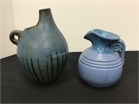 Artisan Pottery Vases in Blue