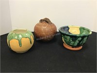 Three Artisan Pottery Pieces