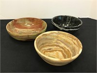 Three Marble Bowls