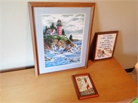 (2) COUNTED CROSS STITCH PICTURES,