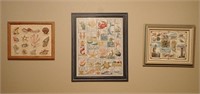 (3) FRAMED COUNTED STITCH PICTURES, LIGHTHOUSES
