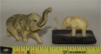 2) Vtg Elephant Figures Plastic & Celluloid