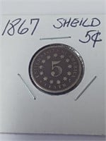 1867 Sheild Nickel