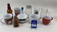 Coffee Mugs, Glassware, Ball Jar, Medicine Bottle