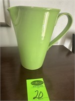 Tall Green Glass Pitcher (chipped)