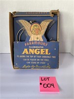 VTG Paramount Illuminated Angel Tree Topper w/ Box