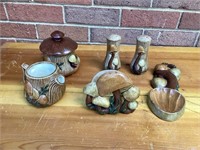 Vintage Arnels Mushroom Ceramic Canister, Salt