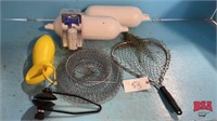 2 Bouys, Air Horn, Live Well, Fish Net, Boat Motor