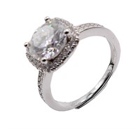925S 2.0ct Moissanite Diamond Halo Ring