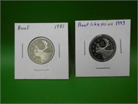 1981 - 1993  Canadian Quarters Proof Like