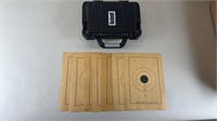 8pc Bushnell Empty Handgun Case w/ Vtg Targets