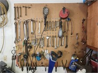 Everything on pegboard- sae & metric wrenches,