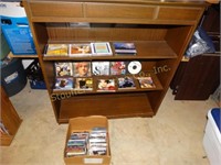 Wood book shelf 12"d x 41"t x 35"w w/CD's 40+