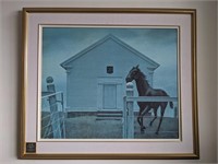 Alex Colville "Church & Horse" Framed Canvas Print